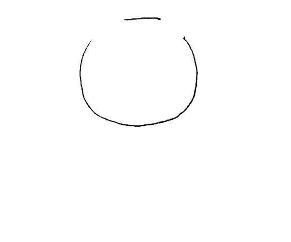 第一步：先画上一个圆，注意要留出两个缺口。