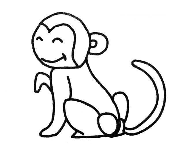 可爱的猴子简笔画图片2