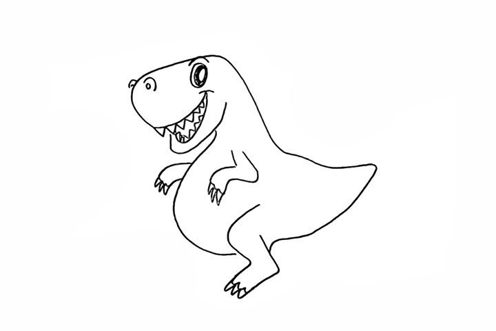 8.在缺口处画出恐龙的腿部。