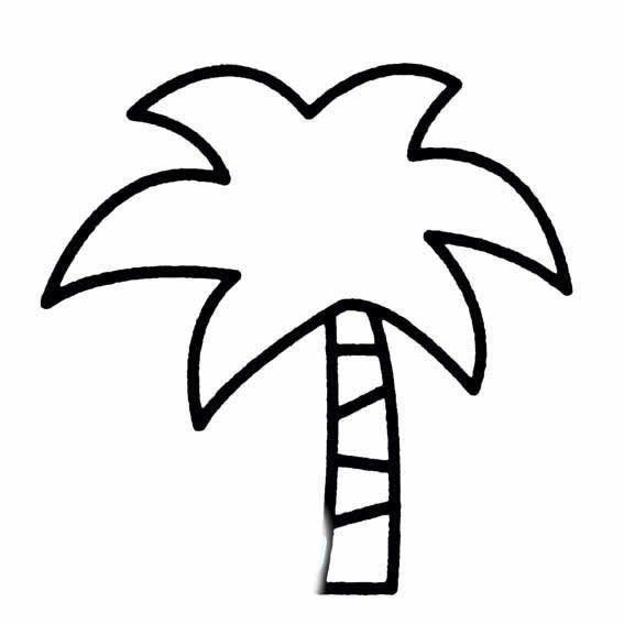 关于椰子树的简笔画图片
