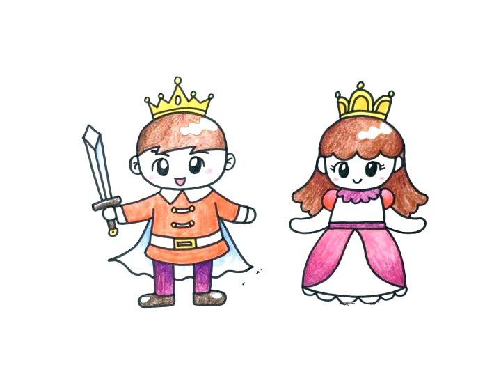 王子和公主的简笔画2