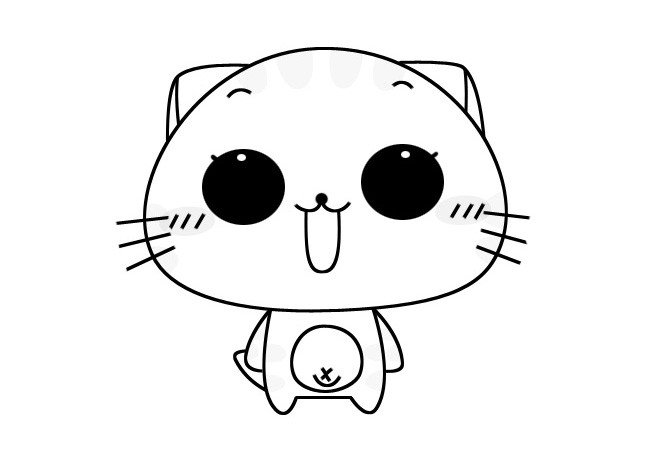 超萌的小猫咪简笔画2