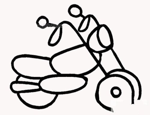 幼儿简单摩托车简笔画