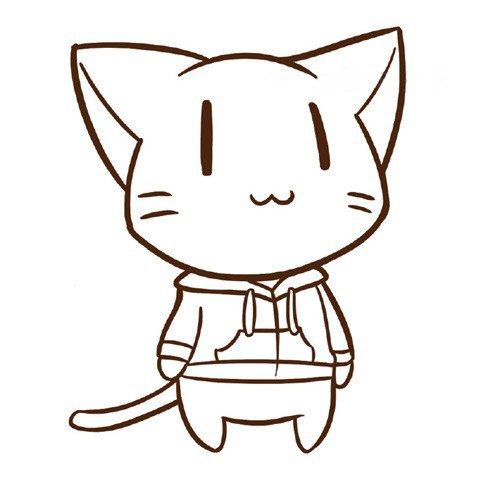 穿卫衣的小猫简笔画