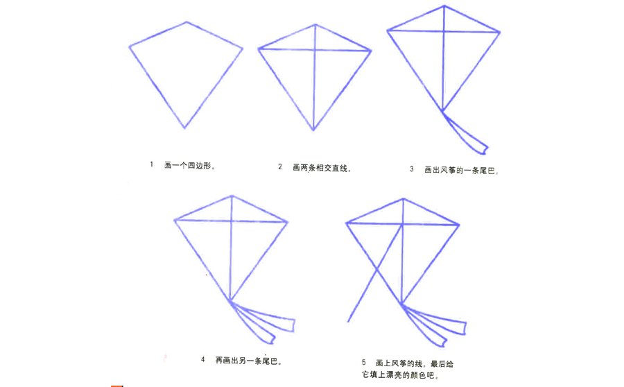 风筝简笔画画法