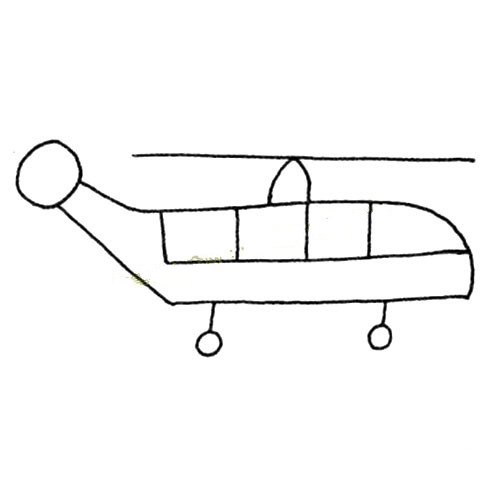 简单线条画直升机