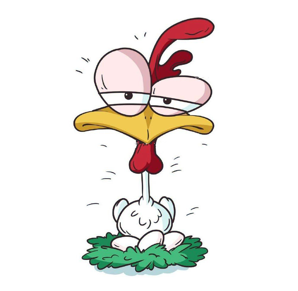 一只卡通鸡的简笔画2