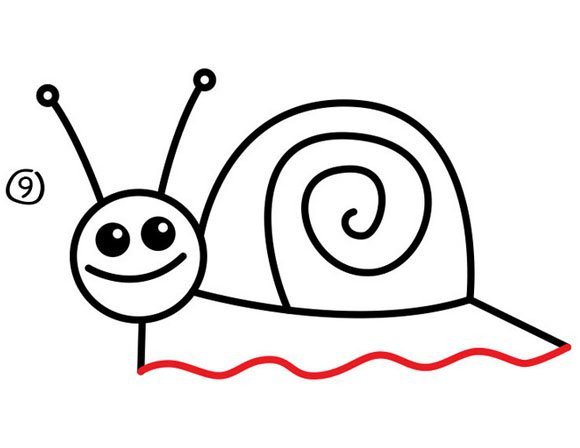 蜗牛画法步骤图