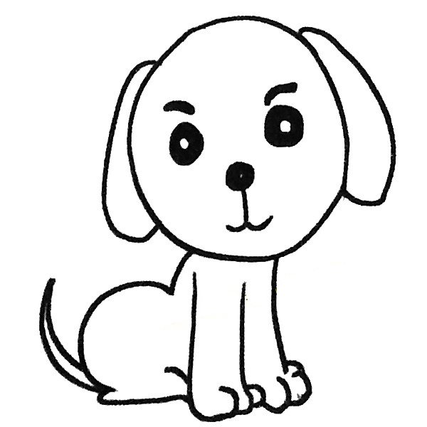 学画简单的小狗简笔画