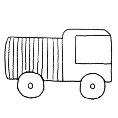 3.给卡车的集装箱画上线条。