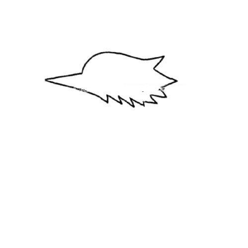 1.先画啄木鸟的头部轮廓，长长的嘴是啄木鸟重要的特征。