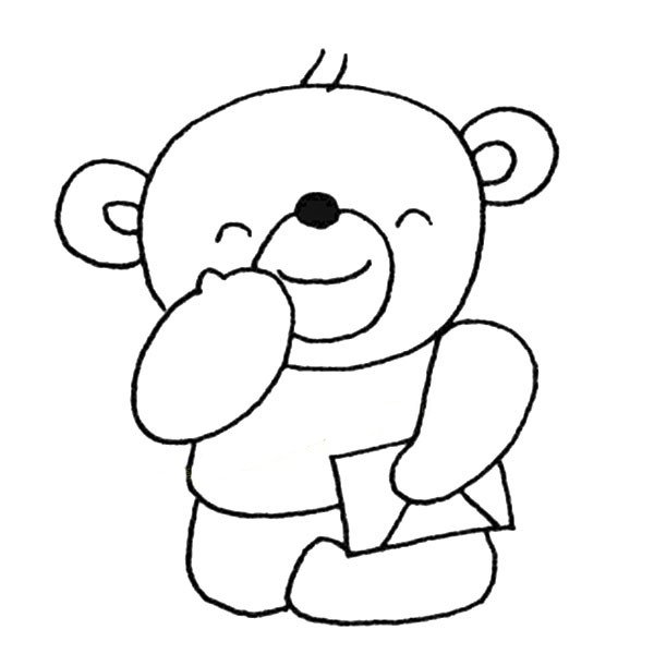 开心的小熊简笔画图片