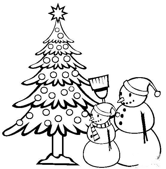 圣诞节简笔画 圣诞节和雪人简笔画图片