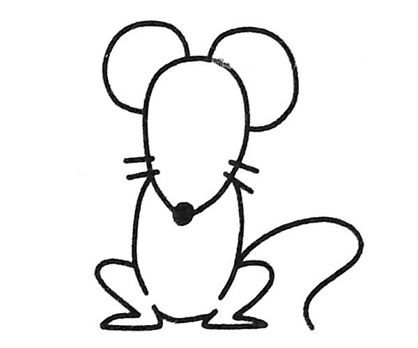 小老鼠简笔画步骤3