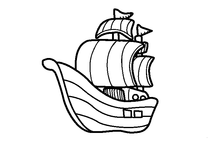 海盗船简笔画图片1
