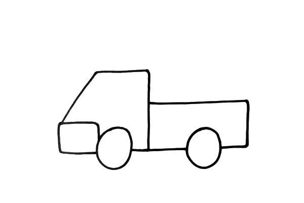 2. 再画出车身和轮胎。