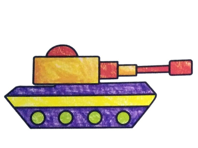 玩具坦克填色图片