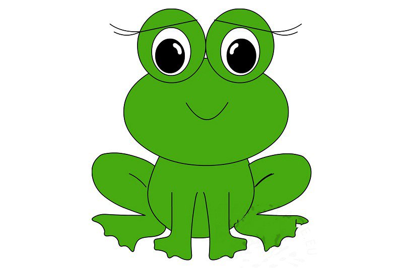 简单可爱的青蛙简笔画彩色