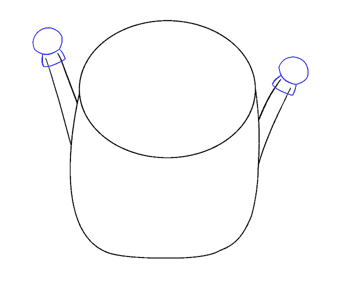 步骤4：在手臂上方画一个小圆圈。