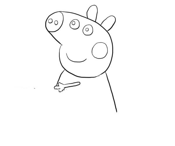 5.画小猪佩奇的一只手。