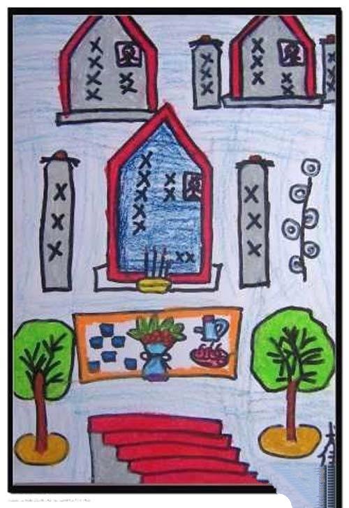 清明节儿童画画图片:陵园祭拜