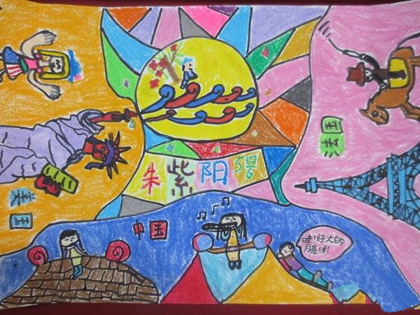 关于中秋节的儿童绘画作品-天涯共此时