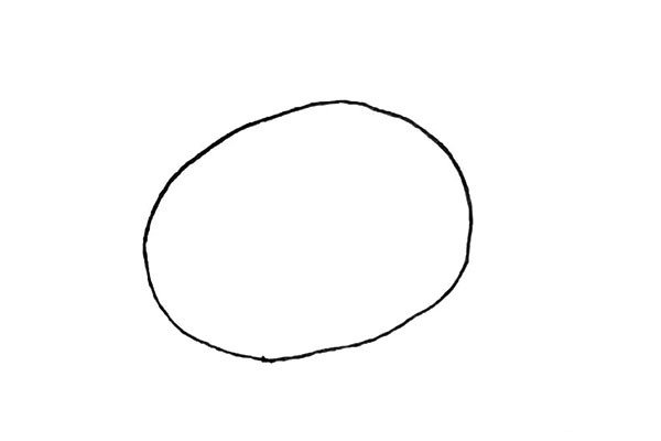 1.先画上一个圆形或者椭圆形的盘子。