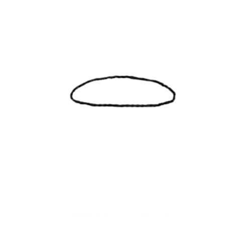 1.先画一个椭圆形是烟花的筒口。