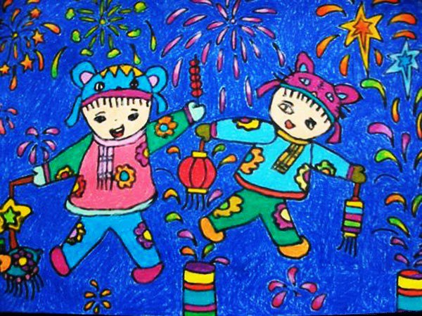 2017有关元宵节的儿童画作品欣赏