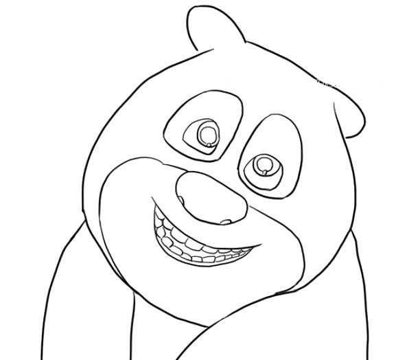 可爱的小熊二简笔画1