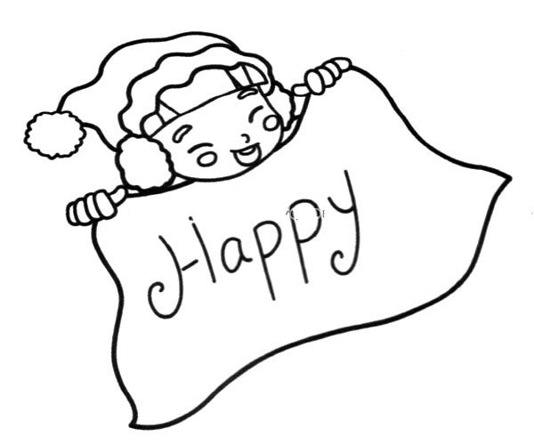 happy 圣诞节简笔画图片