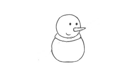 4.画雪人的鼻子和嘴巴