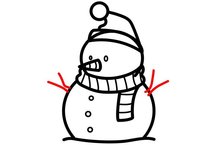 13.用类似Y形状的图像，画出雪人手的轮廓。