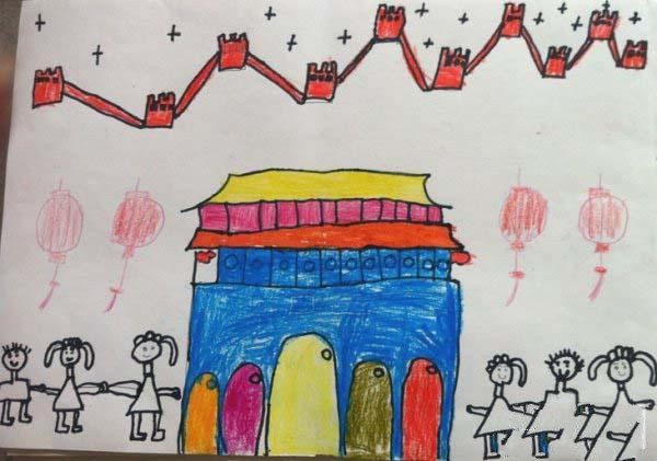幼儿园小班国庆节儿童画画图片