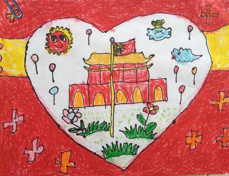 我心目中美丽的祖国,国庆节题材儿童画作品