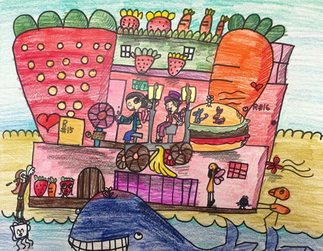 好玩的水上乐园四年级六一儿童节画图片分享