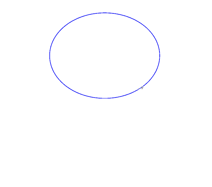 步骤1：首先画一个椭圆。