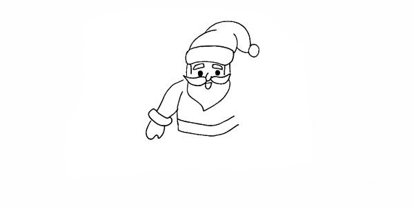 8.在一侧画出圣诞老人的手臂。