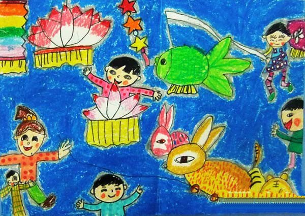2017年元宵节的儿童画作品欣赏