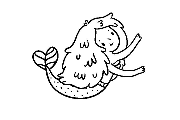 美人鱼填色图片