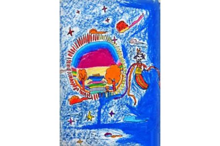 6岁中秋节儿童画作品
