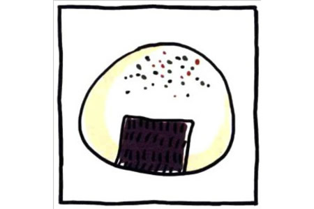 四步画出可爱简笔画 饭团
