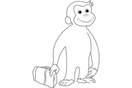 旅游的猴子简笔画图片