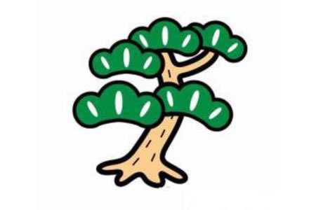 彩色迎客松简笔画图片