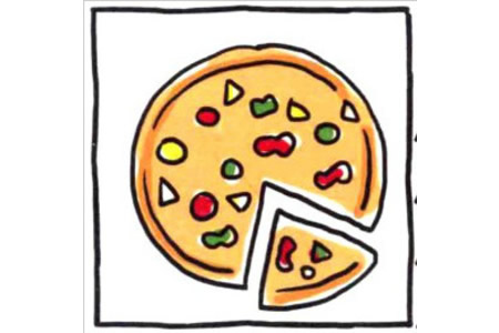 四步画出可爱简笔画 料多味足的披萨