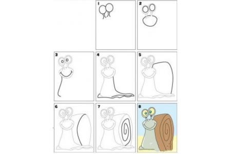 简笔画教程 蜗牛简笔画步骤图
