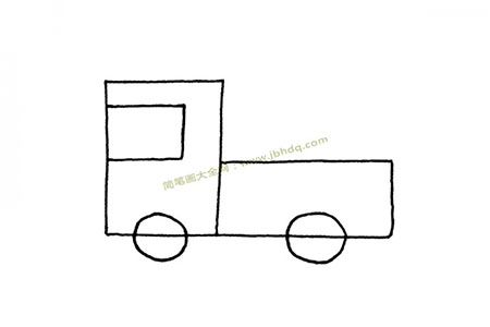 超简单小货车简笔画图片