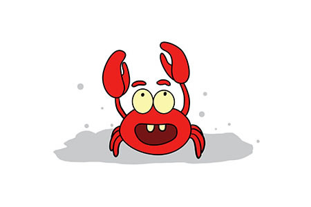 开心的小螃蟹简笔画教程步骤图