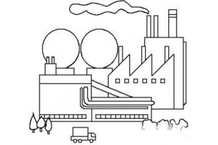 发电厂简笔画画法