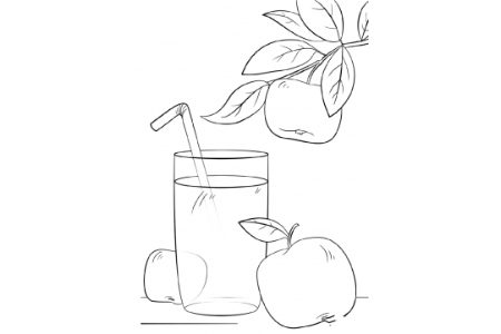 苹果和苹果汁简笔画图片